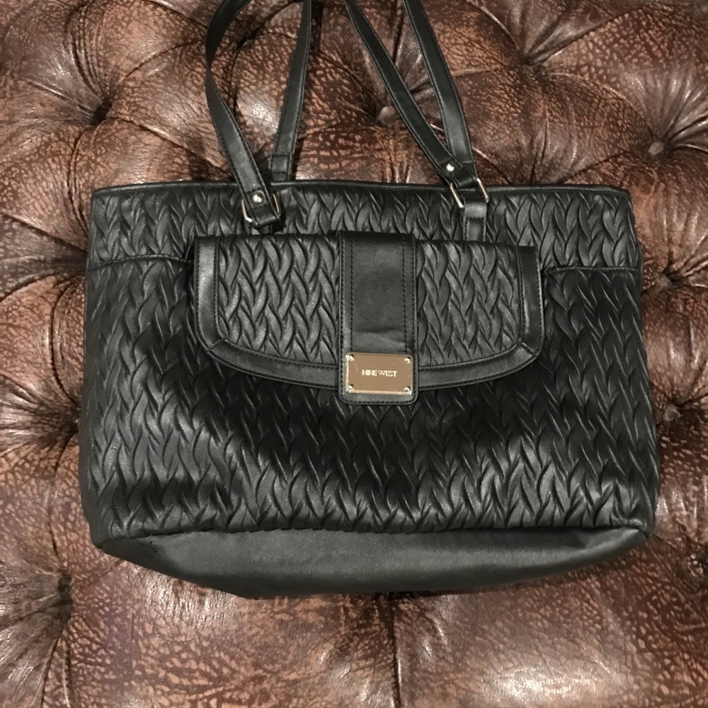 Black Nine West designer tote bag